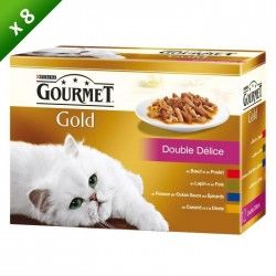 GOURMET Gold Double Délice Multivariétés - Pour chat adulte - (x8)