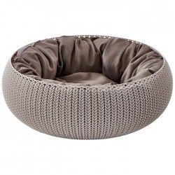 CURVER Panier de couchage rond aspect tricot Cozy Pet Bed - Pour chats et petits chiens