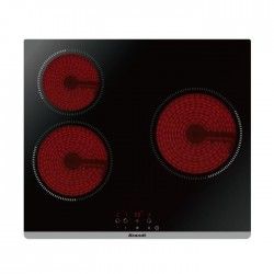 BRANDT BPV6321B - Table de cuisson vitrocéramique-3 zones-5300W-L60cm-Revetement verre-Noir