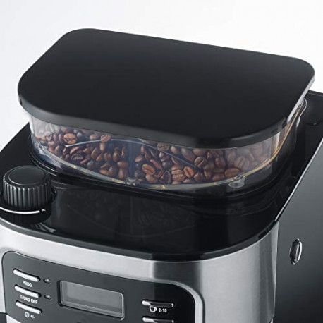 Cafetière filtre avec broyeur 4810 avec broyeur à grains noir et inox  Severin