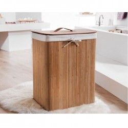 COMPACTOR Panier a linge bambou naturel