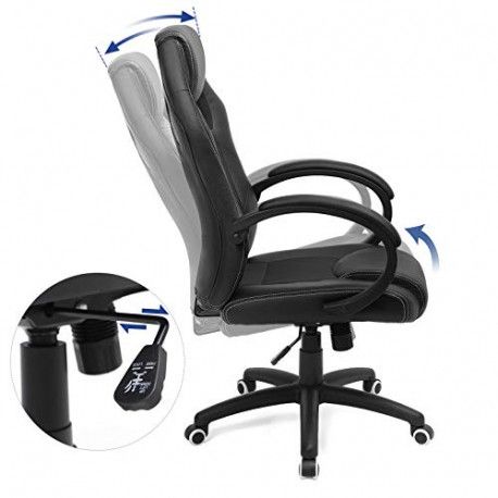 Songmics fauteuil gamer, chaise gaming, siège de bureau réglable