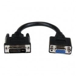 StarTech.com Câble adaptateur DVI vers VGA de 20 cm - Convertisseur DVI-I vers HD15 - M/F - Noir