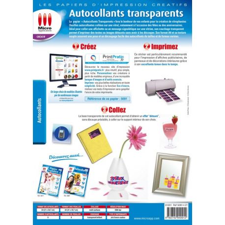 Micro application transparent autocollant a4 5091 - Conforama