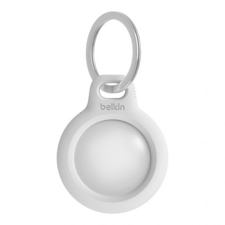Accessoires maison connectée Belkin Support sécurisé Belkin pour AirTag  avec porte-clés, blanc - F8W973BTWHT