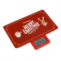 BESTRON AKS300C Balance de cuisine - Design Merry Christmas - Rouge