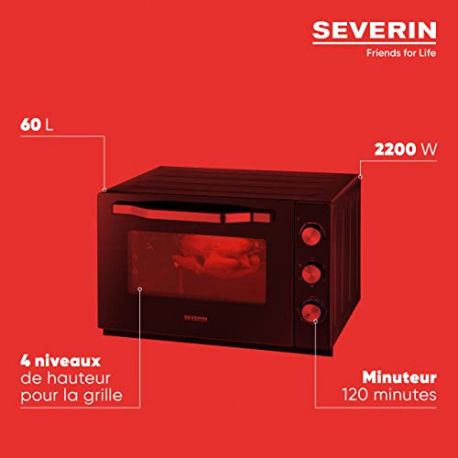 Severin - Four chaleur tournante 60l 2200w noir - to2066 - SEVERIN - Mini- four - Rue du Commerce