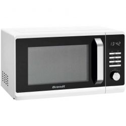 Brandt SE2302W - Micro-ondes - Autoprogramme - Cavité Inox - Mode Décongélation - 23 L - 800 W - Blanc et Noir