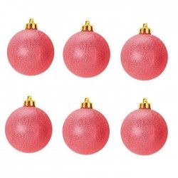 CODICO Set de 6 boules de noël chic diametre 6 cm rouge