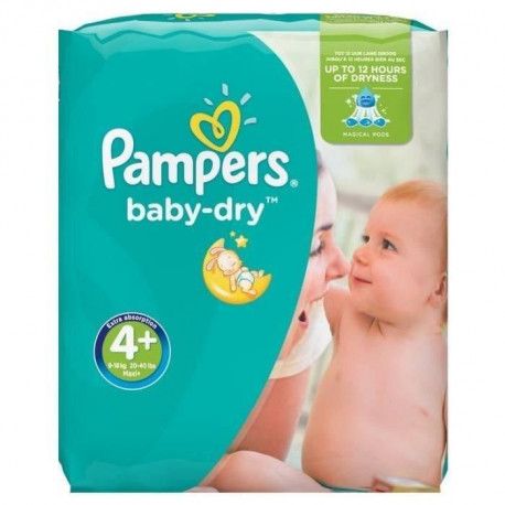 PAMPERS Baby Dry Taille 4+ - 10 à 15kg - 152 couches - Format pack 1 mois