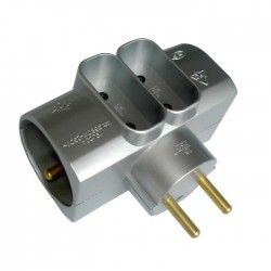 Quadriplite 4 prises 2x16A+2x6A latérale InoxChrome
