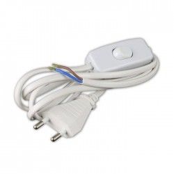 Cordon d'alimentation 1,5m 2x0,75mm² avec interrupteur pour luminaire blanc