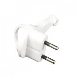 ZENITECH Fiche électrique mâle extra plate 2P 6A blanc