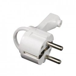ZENITECH Fiche électrique mâle extra plate 2P+T 16A blanc