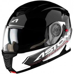 ASTONE RT1200 Casque Modulable Touring Noir et Blanc Verni
